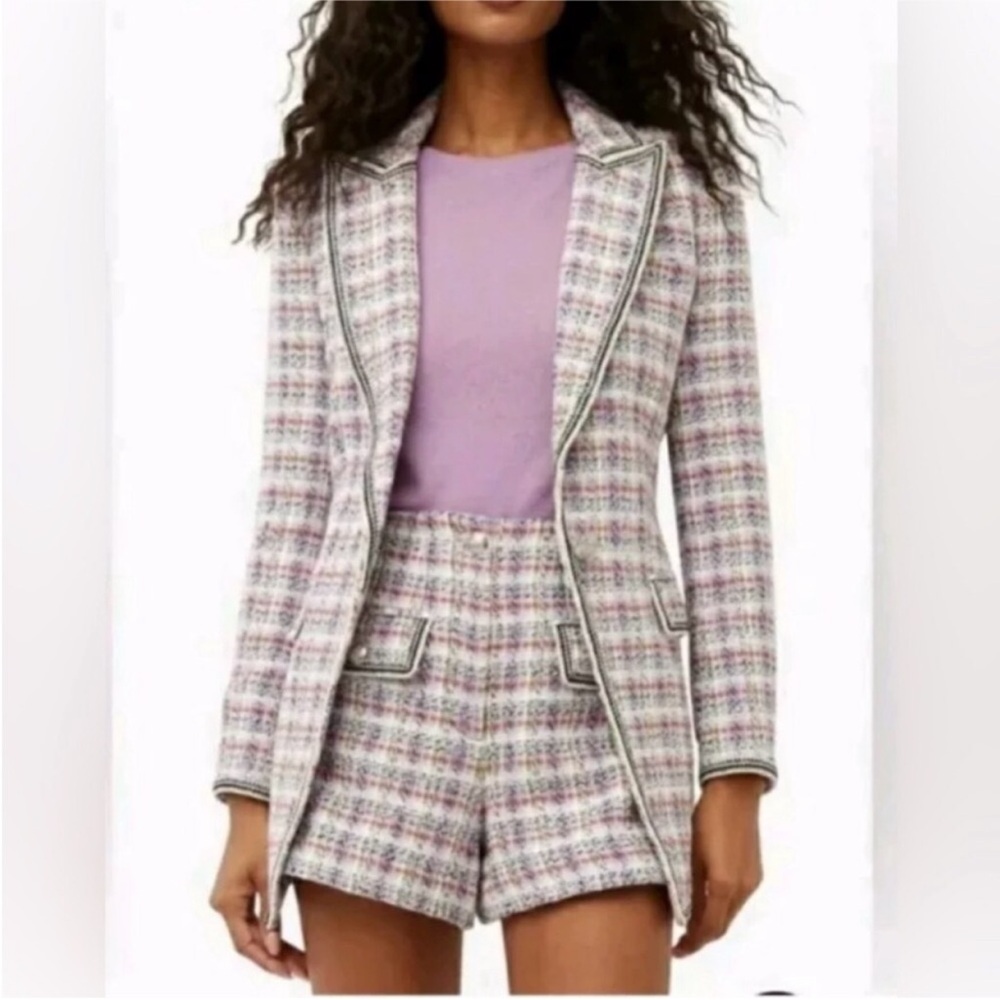 House Of Harlow 1960 Classic Lilac Tweed Blazer